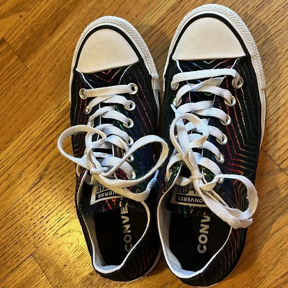 Converse Chuck Taylor All Star Ox "All Of the Stars" Women Shoes Black-White- 7M - Picture 5 of 16